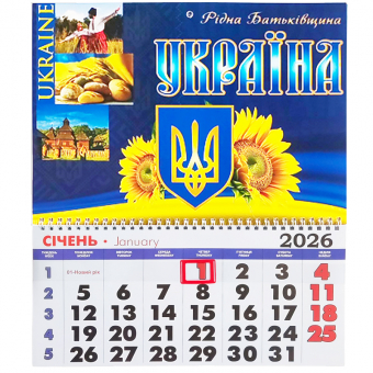 Купить Календарь настенный на 1 пружину на 2026 год (помесячный) №35  оптом